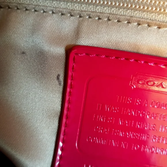 COACH  A1381 F22941 Ltd. Ed. Daisy Signature Crossbody/Tote- Khaki, Raspberry - Picture 8 of 16